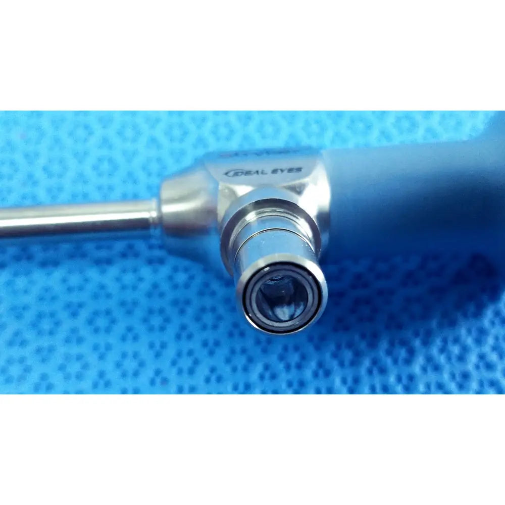 Silver metallic ideal eyes 5mm surgical endoscope with sleek cylindrical design engraved with ideal eyes brand