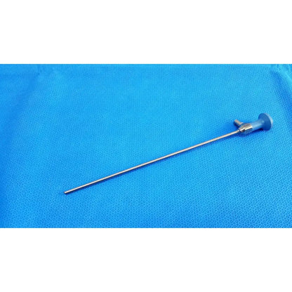 Silver surgical ideal eyes 5mm endoscope with blue-handled control knob and metallic autoclavable shaft