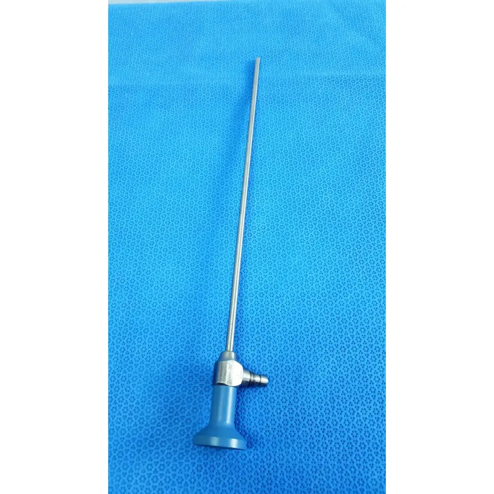 Silver surgical endoscope with blue handle and metallic joints ideal eyes 5mm autoclavable for precision use