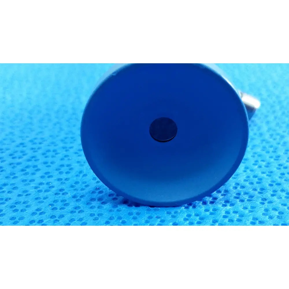 Blue cylindrical matte container with black indentation on the back side for stryker ideal eyes 5mm autoclavable endoscope