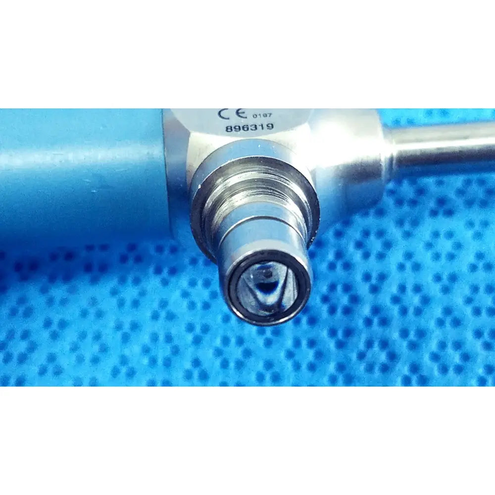 Silver ideal eyes 5mm surgical endoscope with polished metallic finish and cylindrical threaded connection point