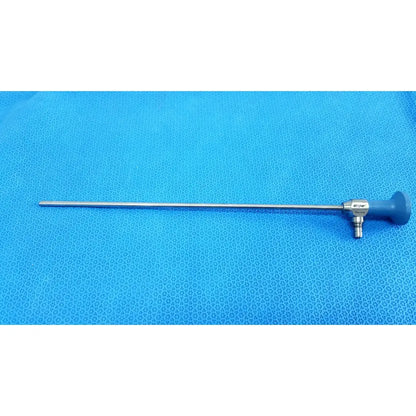 Silver ideal eyes 5mm 30° autoclavable surgical endoscope with blue ergonomic handle and metallic joints by stryker