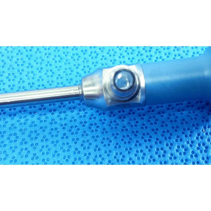 Silver and blue autoclavable stainless steel stryker ideal eyes 5mm endoscope model 502-539-030 labeled 134°c