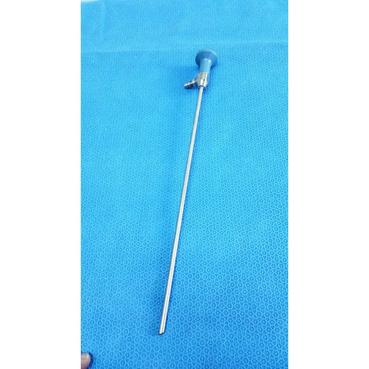 Silver surgical endoscope with blue ergonomic handle and metallic joints from Stryker ideal eyes 5mm autoclavable series