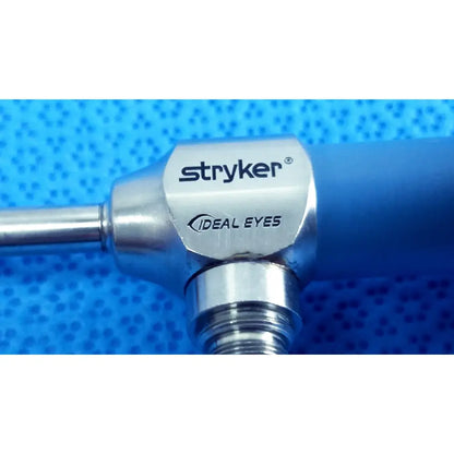 Stryker ideal eyes 5mm endoscope with metallic silver head and blue handle for surgical use autoclavable model 502-539-030