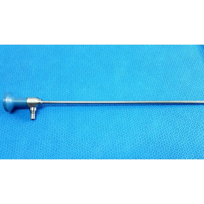 Silver surgical endoscope with blue-gray handle and metallic shaft ideal eyes 5mm autoclavable for medical use