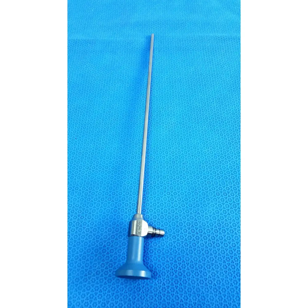 Silver surgical endoscope with blue handle and metallic joints ideal eyes 5mm autoclavable for medical use