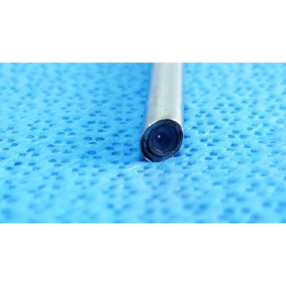 Silver cylindrical autoclavable endoscope with dark lens tip ideal eyes 5mm by stryker model 502-539-030