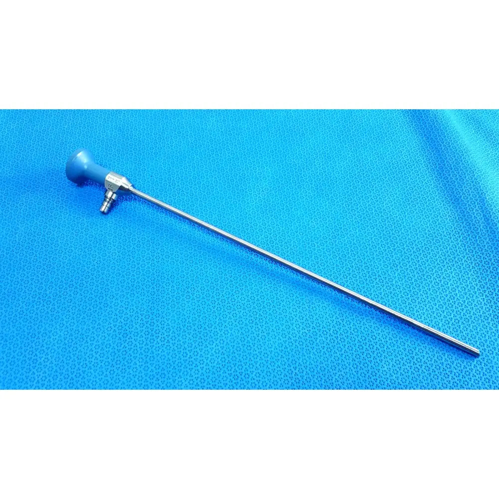Blue-handled stryker ideal eyes 5mm surgical endoscope with long slender metallic shaft autoclavable for medical use