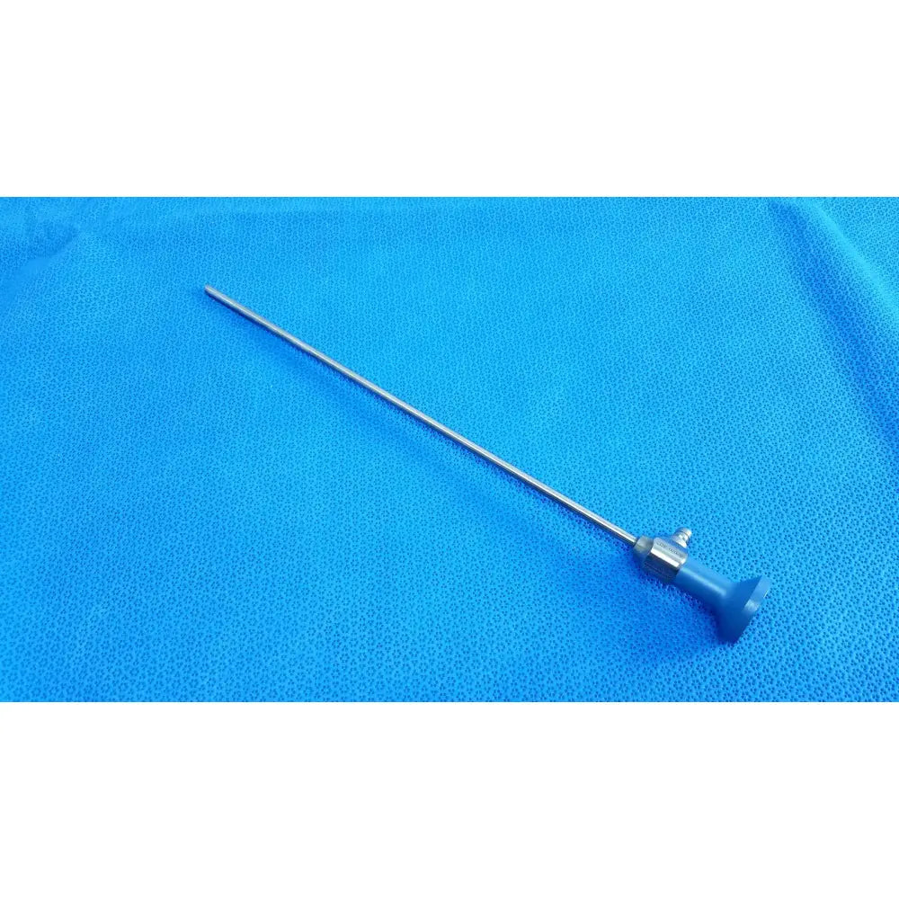 Silver surgical ideal eyes 5mm endoscope with blue ergonomic handle autoclavable for precise medical use