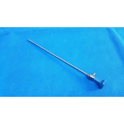 Silver surgical ideal eyes 5mm endoscope with blue ergonomic handle autoclavable for precise medical use