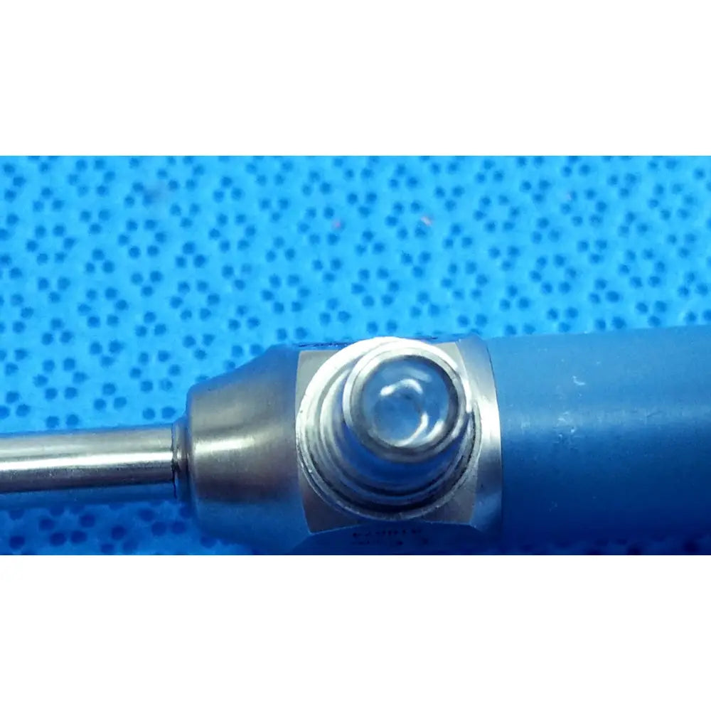 Blue-handled soldering iron with metallic tip and silver housing for use with stryker ideal eyes 5mm autoclavable endoscope