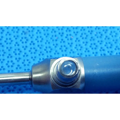 Blue-handled soldering iron with metallic tip and silver housing for use with stryker ideal eyes 5mm autoclavable endoscope