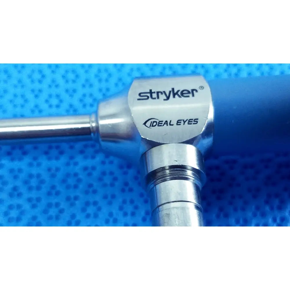 Strykers ideal eyes 5mm autoclavable endoscope with polished metallic finish and blue ergonomic handle