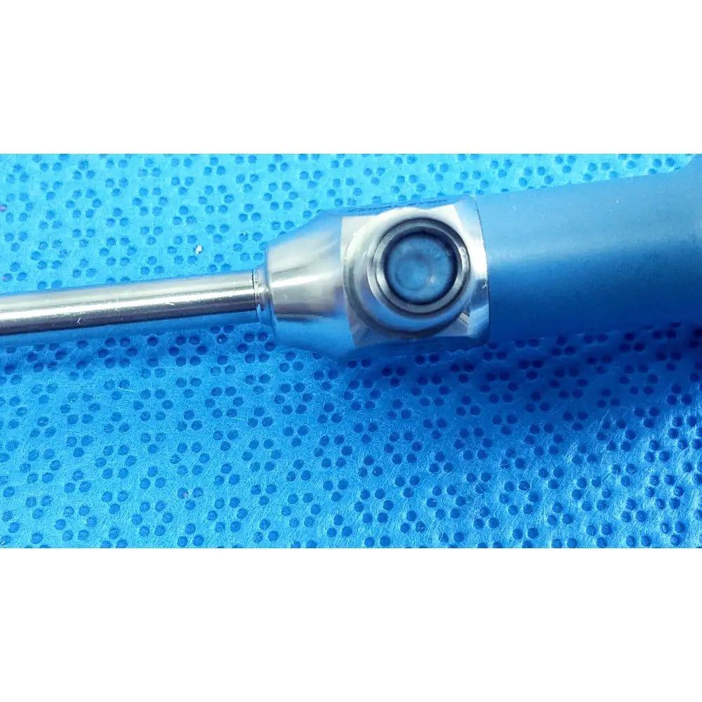 Blue-handled ideal eyes 5mm autoclavable endoscope with metallic shaft and circular lens housing by Stryker