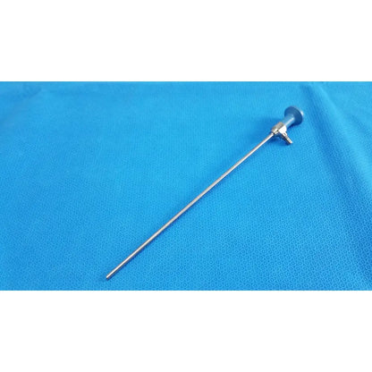 Silver surgical ideal eyes 5mm autoclavable endoscope with blue adjustable handle and slender metallic shaft