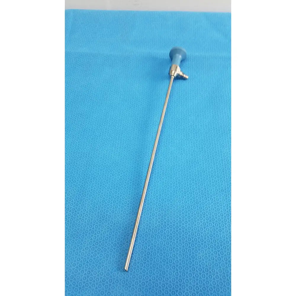Silver surgical ideal eyes 5mm endoscope with blue ergonomic handle and brass joints for medical use