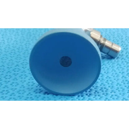 Blue cylindrical silicone nozzle with metallic threaded connector for stryker ideal eyes 5mm autoclavable endoscope