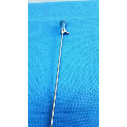 Blue-handled Stryker ideal eyes 5mm 30 degree autoclavable endoscope with long slender metallic shaft