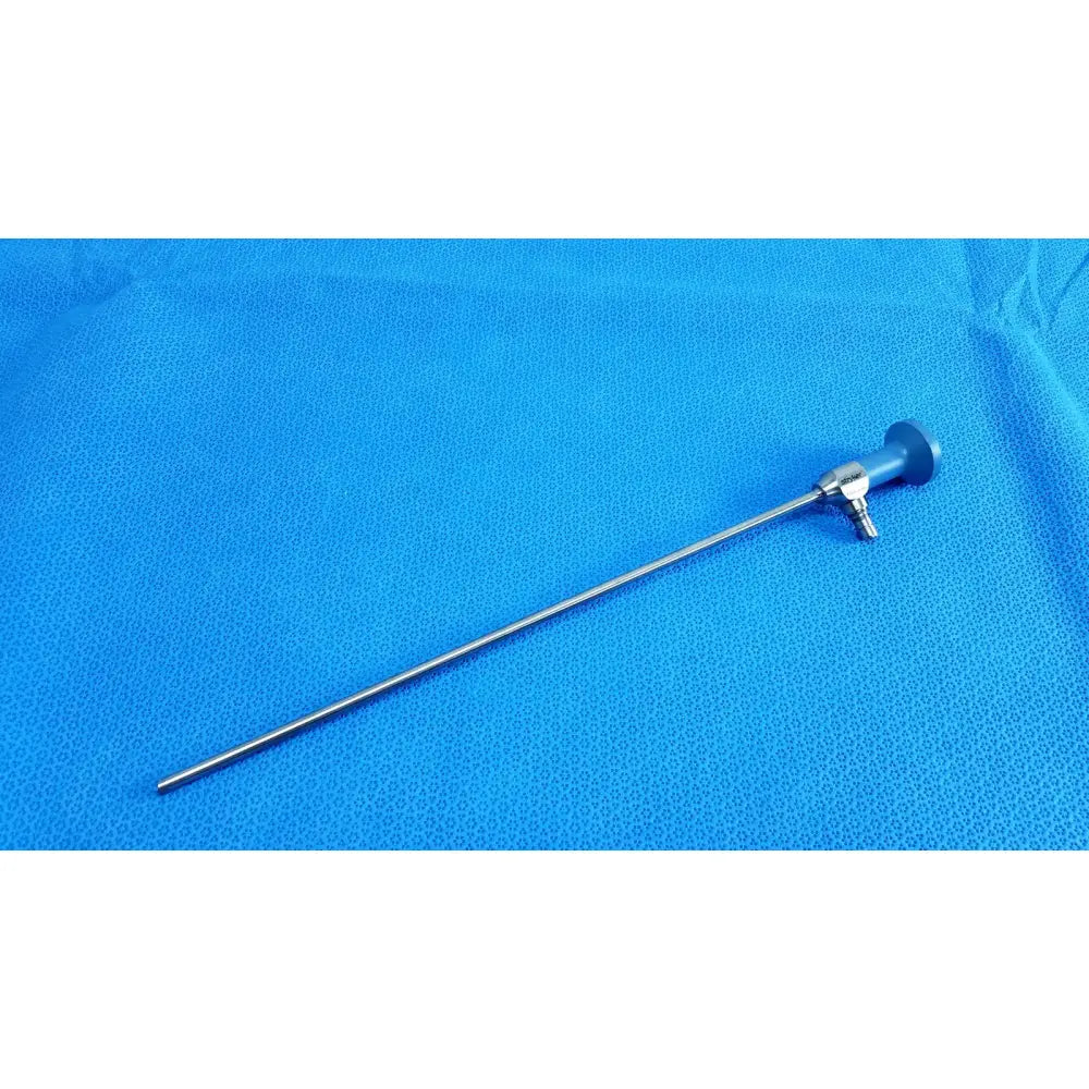 Silver surgical endoscope with blue handle and metallic joints ideal eyes 5mm autoclavable by Stryker model 502-539-030