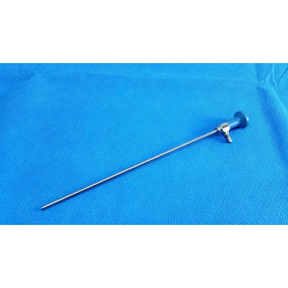 Silver surgical endoscope with blue handle and metallic joints ideal eyes 5mm autoclavable by Stryker model 502-539-030