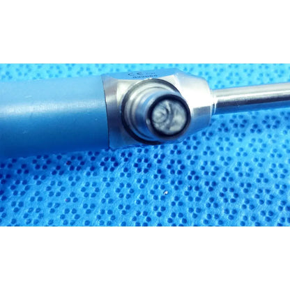 Blue-handled ideal eyes 5mm autoclavable endoscope with metallic shaft and circular lens tip by Stryker