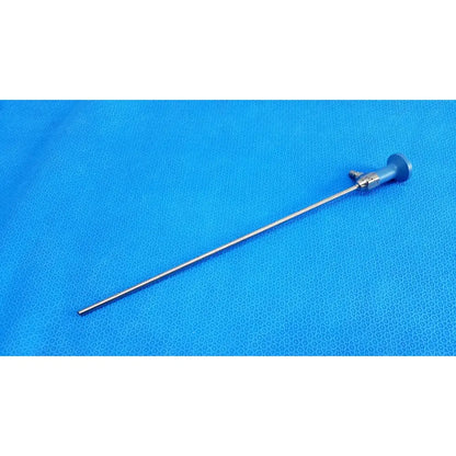 Silver surgical endoscope with blue handle and metallic joints stryker ideal eyes 5mm 30 degree autoclavable endoscope