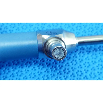 Blue and silver ideal eyes 5mm autoclavable endoscope with metallic tip and textured grip for surgical use
