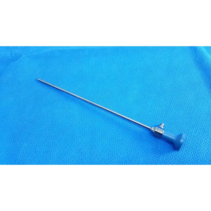Silver surgical endoscope with blue ergonomic handle ideal eyes 5mm autoclavable for precision medical use