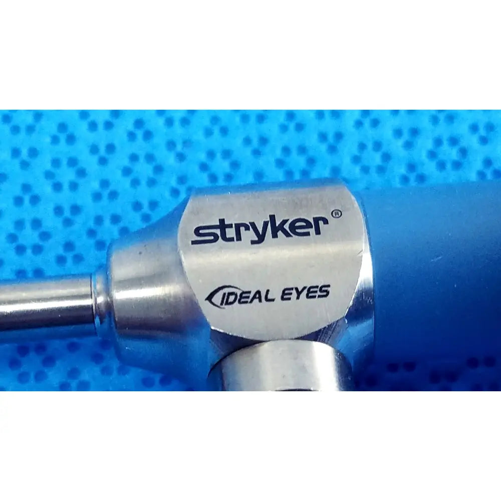 Silver metallic stryker ideal eyes 5mm 30 degree autoclavable endoscope with polished metal branding plate