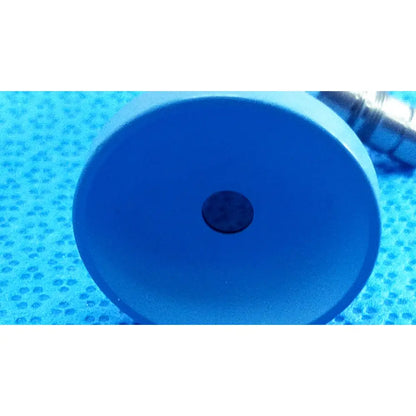 Blue circular silicone base with small dark central disc on the back side of stryker ideal eyes 5mm autoclavable endoscope