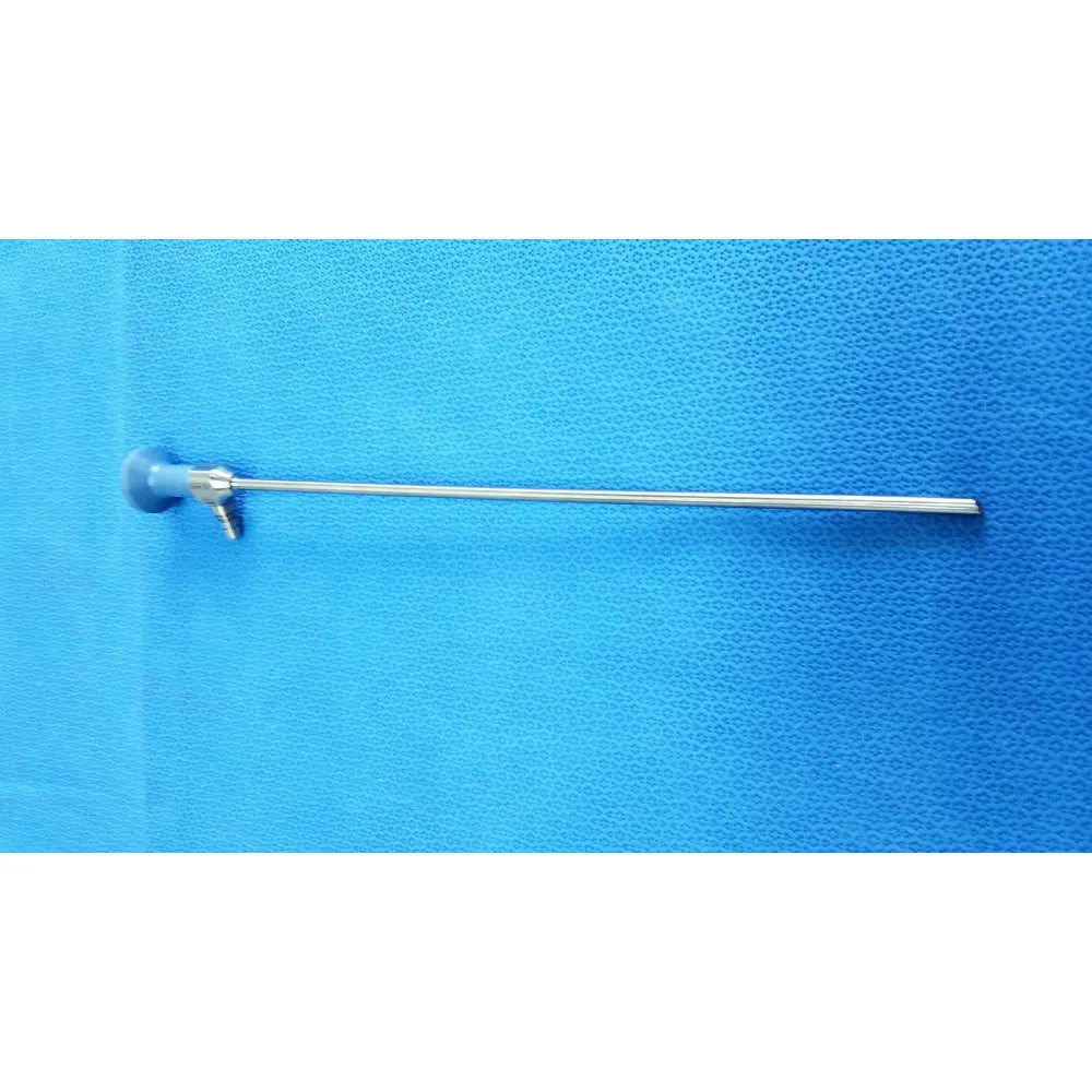 Silver ideal eyes 5mm surgical endoscope with blue-handled tip and metallic shaft for autoclavable use