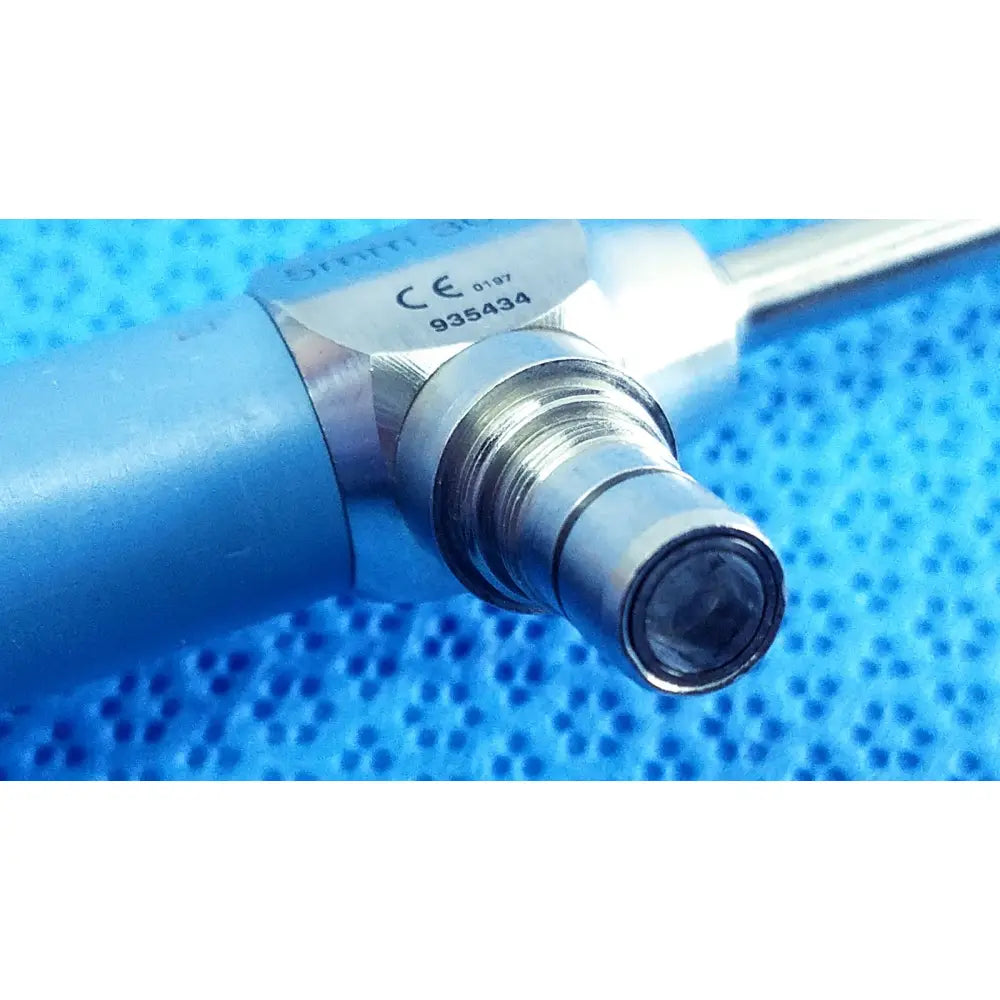 Blue and silver stryker ideal eyes 5mm 30 degree autoclavable endoscope with metallic tip and engraved markings