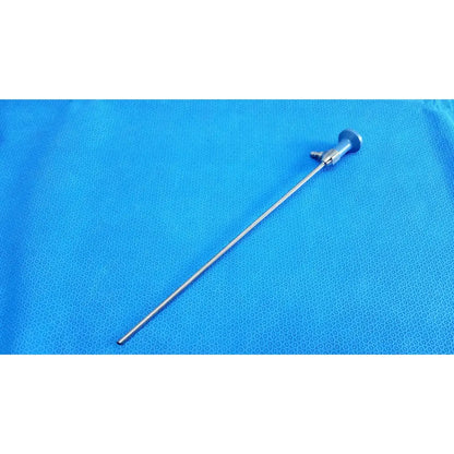 Silver metallic stryker ideal eyes 5mm 30-degree autoclavable surgical endoscope with slender shaft and rounded handle