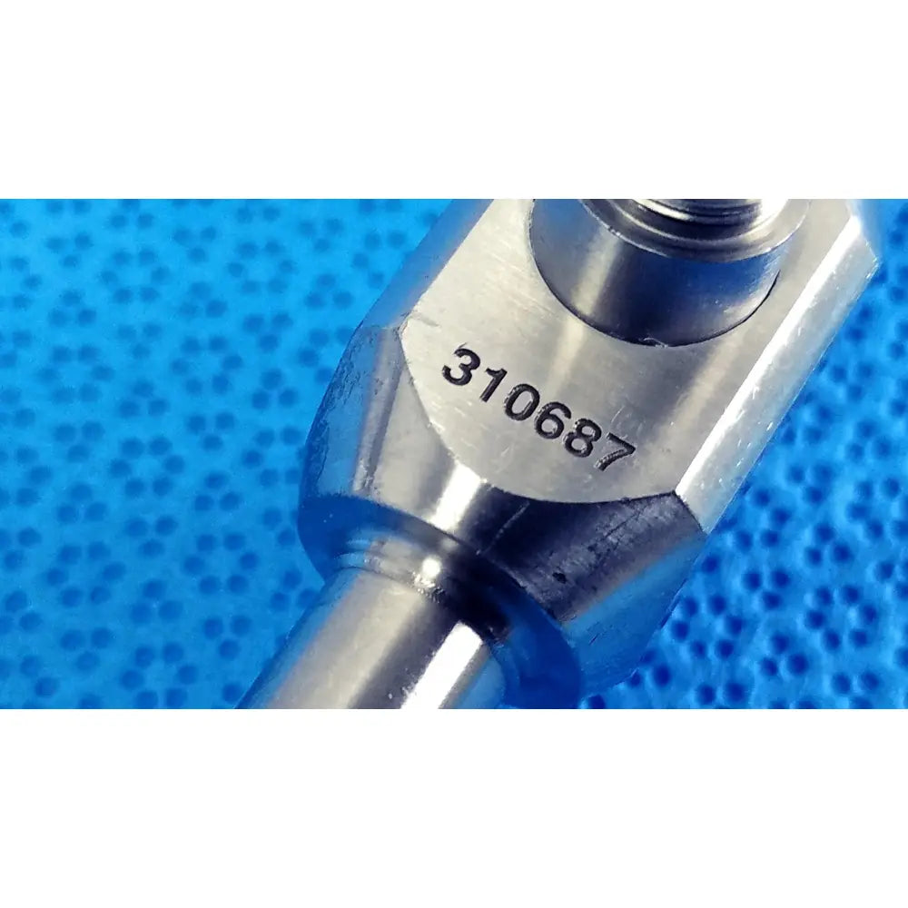 Silver metallic autoclavable laparoscope 10mm 0° with engraved serial number 310687 for reuse medical use