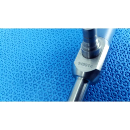 Silver metallic micrometer with engraved serial number 545914 for stryker 10mm 0° autoclavable laparoscope endoscope