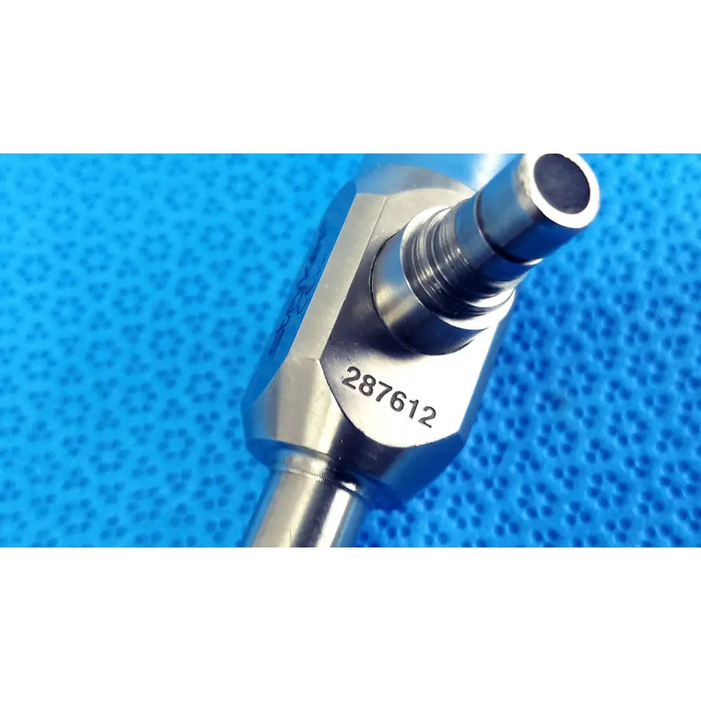 Silver metallic stryker 10mm 30° autoclavable endoscope with hexagonal body and threaded connection marked 287612