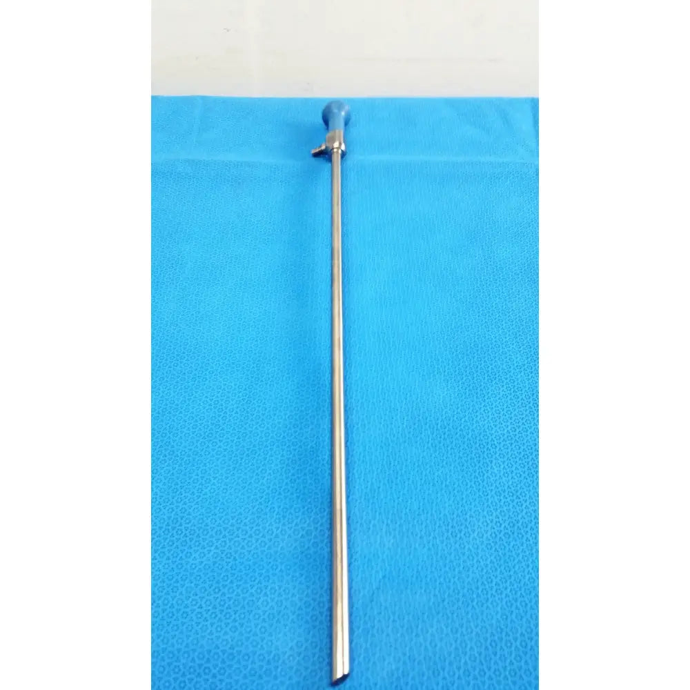 Stryker 502-557-030 sleek metallic 10mm 30° autoclavable endoscope with blue-tipped end and adjustment knob