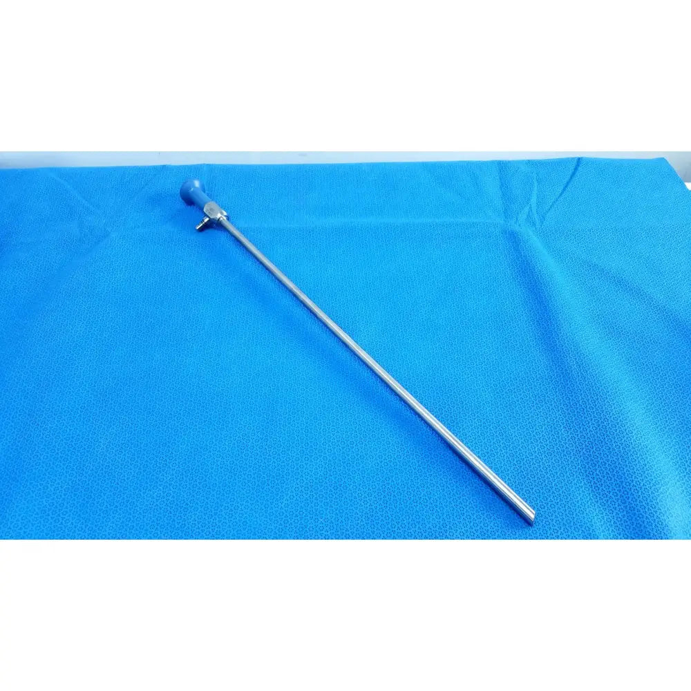 Silver stryker 10mm 30° autoclavable endoscope with blue-tipped handle and metallic shaft for surgical use