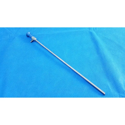 Silver stryker 502-557-030 autoclavable endoscope with blue ergonomic handle and metallic joints 10mm 30° angle