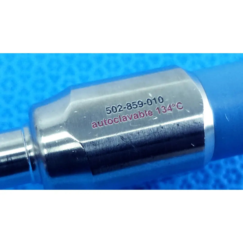 Silver metallic stryker ideal eyes 10mm autoclavable endoscope with engraved markings 502-859-010 and 134°c indicator