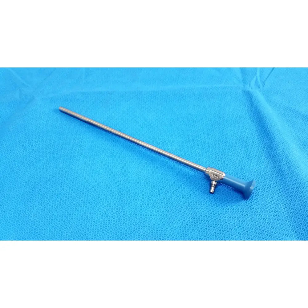 Silver surgical instrument with blue handle and metallic shaft for stryker ideal eyes 10mm autoclavable endoscope