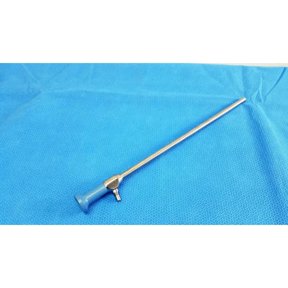 Silver surgical endoscope with blue handle and metallic joints ideal eyes 10mm autoclavable from stryker