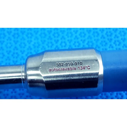 Silver metallic stryker ideal eyes 10mm autoclavable endoscope with engraved model number and autoclave specifications