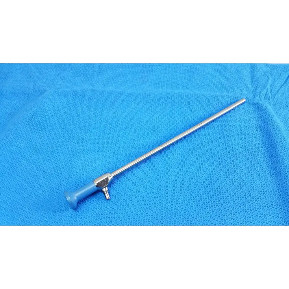 Silver surgical ideal eyes 10mm endoscope with blue plastic handle and metallic joints for medical use