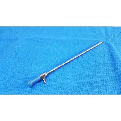 Silver surgical ideal eyes 10mm endoscope with blue plastic handle and metallic joints for medical use