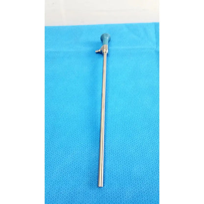 Stainless steel surgical instrument with blue ergonomic handle and metallic shaft for stryker ideal eyes 10mm endoscope