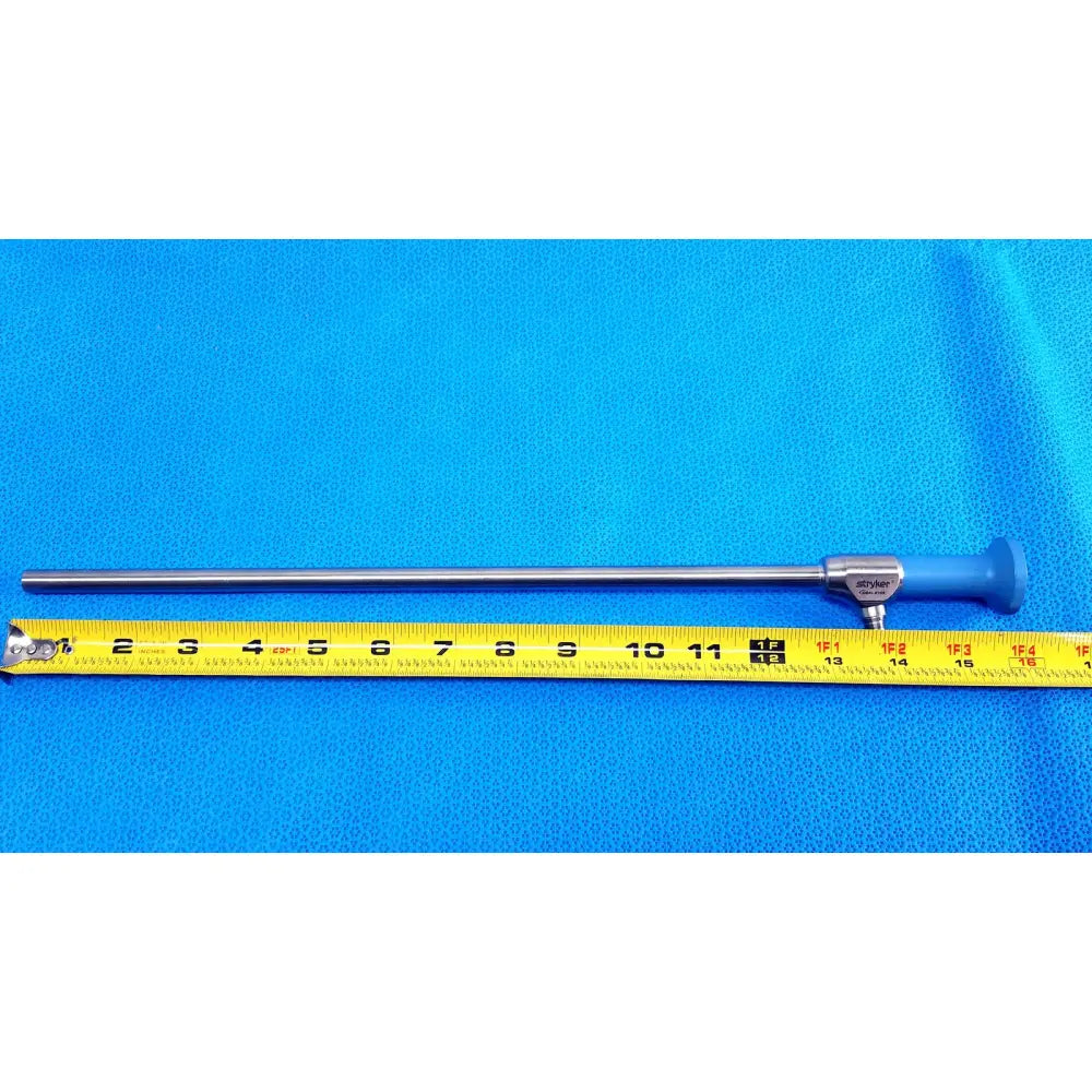 Silver surgical ideal eyes 10mm endoscope with blue ergonomic handle and styler engraving for medical use