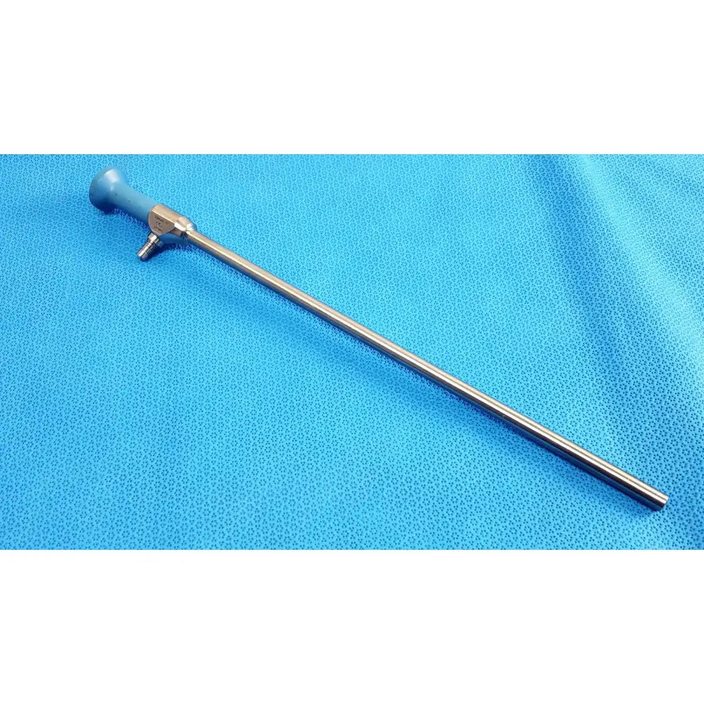 Blue-handled stryker ideal eyes 10mm autoclavable endoscope with long slender metallic shaft for surgical use