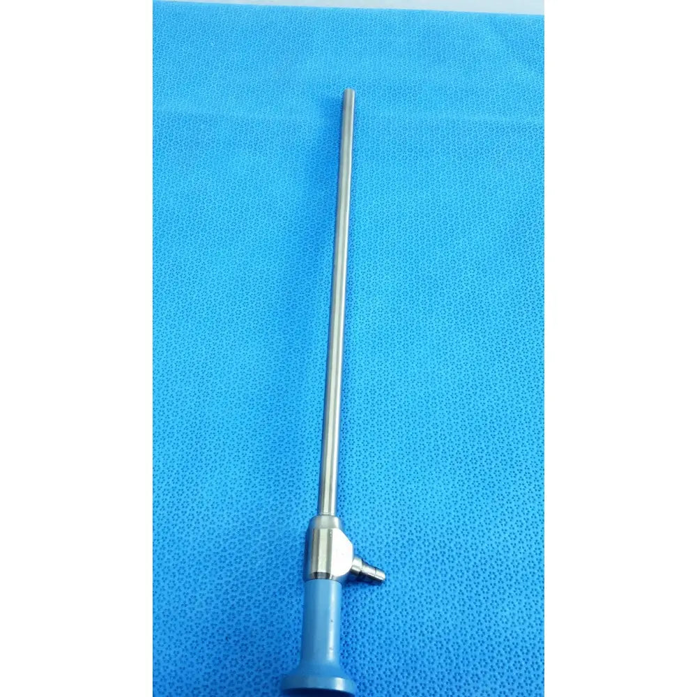 Silver surgical ideal eyes 10mm endoscope with blue handle and metallic joints for autoclavable use by stryker